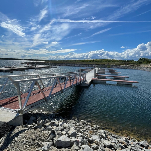 Bootsstege Sedlitzer Bucht Landseitig